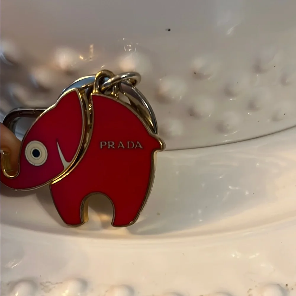 Prada Red Elephant Charm Keychain - Picture 2 of 4